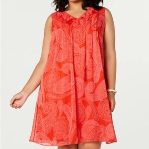 Tommy Hilfiger Paisley Ruffle Shift Dress
